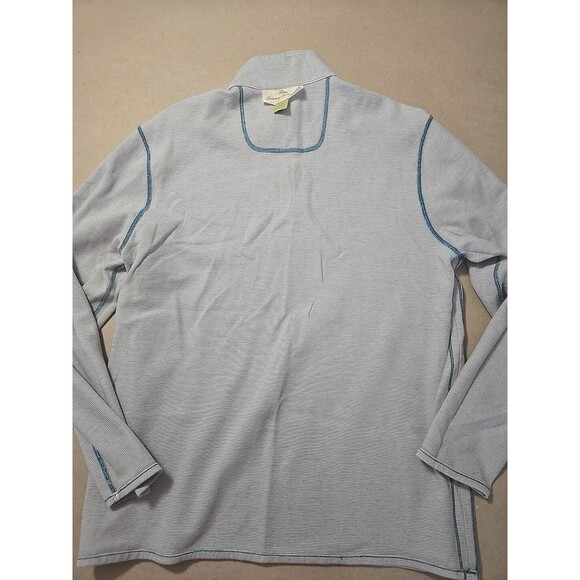 Quarter Zip Pullover Men's Casual Long Sleeve Top Gray Blue‎ Large - Picture 12 of 13
